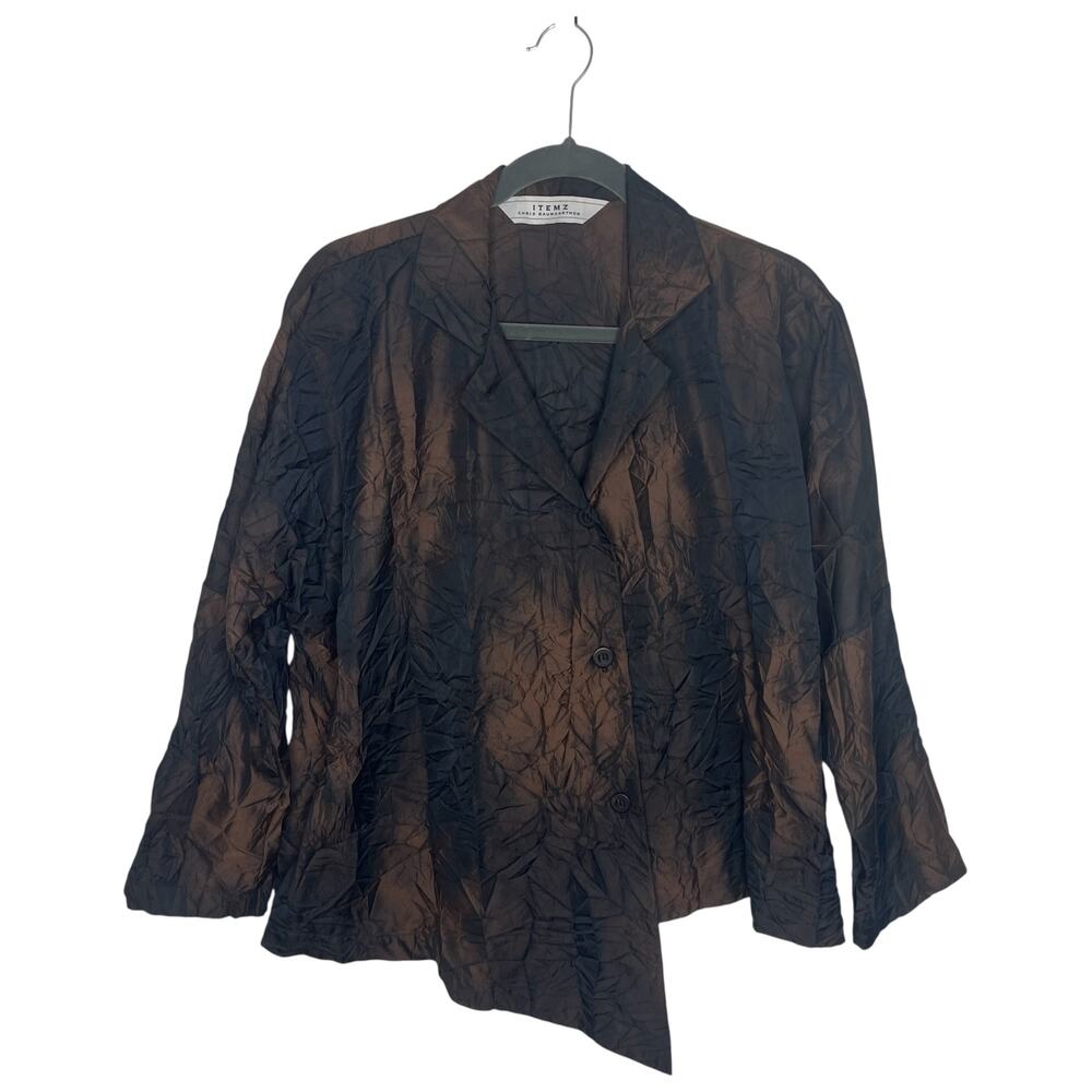 ITEMZ Chris Baumgartner Plisse Jacket OSFM Asymmetrical Crinkle Art To Wear USA